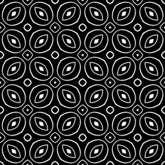 Wallpaper with Seamless repeating pattern.  Black and white pattern . Abstract background. Monochrome texture  for web page, textures, card, poster, fabric, textile.