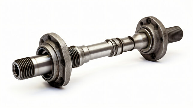 Car front axle shaft isolated on white background