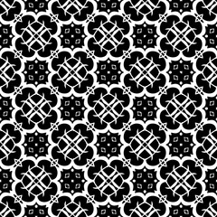 Wallpaper with Seamless repeating pattern.  Black and white pattern . Abstract background. Monochrome texture  for web page, textures, card, poster, fabric, textile.