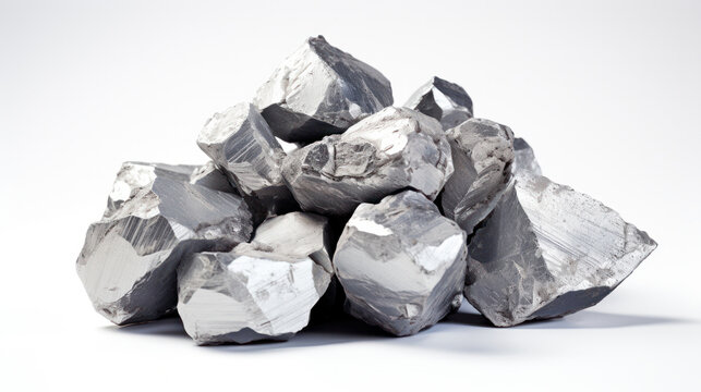 zinc ore on white background