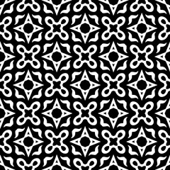 Wallpaper with Seamless repeating pattern.  Black and white pattern . Abstract background. Monochrome texture  for web page, textures, card, poster, fabric, textile.