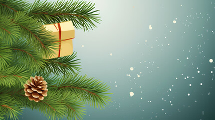 Fototapeta na wymiar Christmas card with fir branch,Christmas background