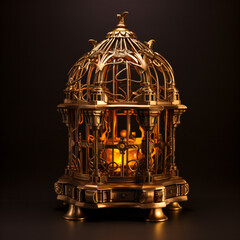 Gold cage with key