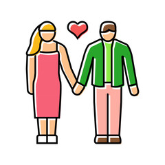 couple holding hands love color icon vector. couple holding hands love sign. isolated symbol illustration