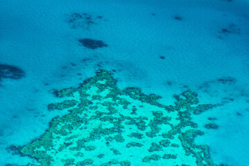 Great Barrier Reef from above, Queensland, Australia. Heart reef