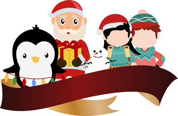 Christmas Character With Ribbon