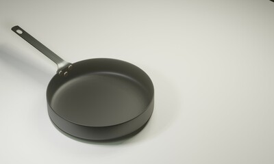 isolated fry flat bottom pan for cooking or cusine
