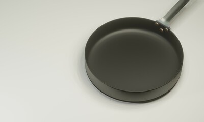 isolated fry flat bottom pan for cooking or cusine