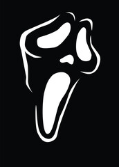 scream mask for halloween illutrator