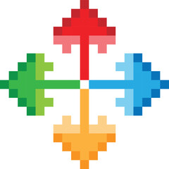Arrows in all directions vector image pixel