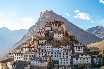 views of kee monastery in spiti valley, india