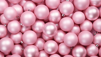 Pink Christmas balls background