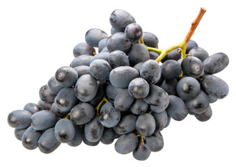 Black grapes isolated on white background, Black or Purple grape on White Background PNG File.