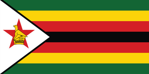 Flag Of Zimbabwe, Zimbabwe flag vector  illustration, National flag of Zimbabwe, Zimbabwe flag. - obrazy, fototapety, plakaty