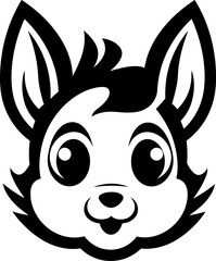 Happy squirrel head silhouette icon in black color. Vector template.