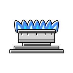 burner gas service color icon vector. burner gas service sign. isolated symbol illustration