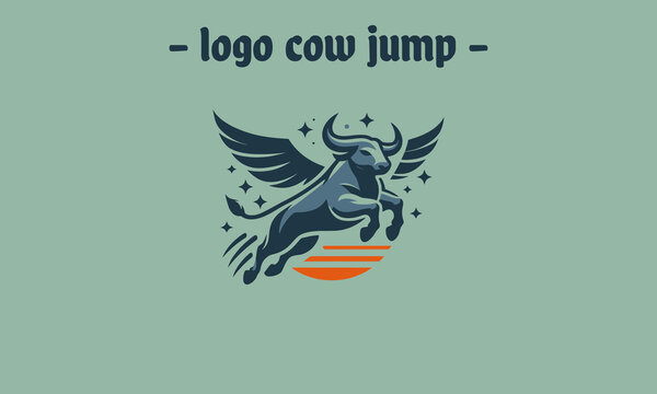 logo design of bull vector flat design