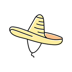 sombrero hat cap color icon vector. sombrero hat cap sign. isolated symbol illustration