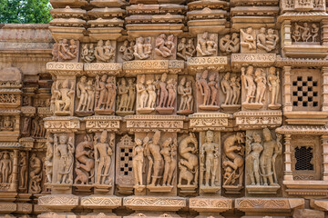 The Khajuraho Group of Monuments are a group of Hindu and Jain temples Khajuraho Temple, popular worldwide for its outstanding temples designs and erotic sculpture. It is a UNESCO world Heritage site.