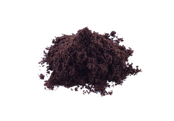 Pile of fresh ground coffee powder isolated on ttransparent png