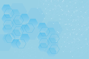 abstract hexagon medical background with connected dots and lines