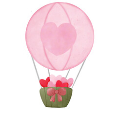 Pink balloons with heart 