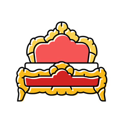 bed luxury royal color icon vector. bed luxury royal sign. isolated symbol illustration