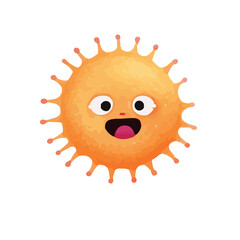 Fototapeta premium Cute cartoon of happy Coronavirus or bacteria. Isolated on transparent background
