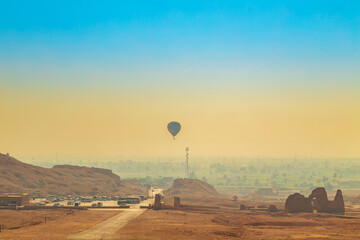 Hot air balloon over the Valley of the Kings.