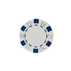 Naklejka premium Detail of face of white chip to bet isolated background