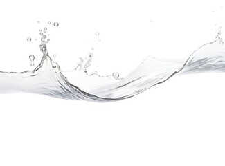 A dynamic clear water splash on a white background.