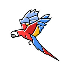 scarlet macaw flying parrot bird color icon vector. scarlet macaw flying parrot bird sign. isolated symbol illustration