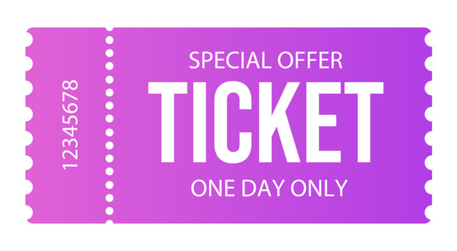 Ticket design, Ticket design template., admit one ticket, illustration of a ticket, admit one ticket isolated