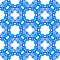 Mosaic seamless pattern. Blue uncommon boho chic