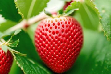 delicious strawberry in a bowl on a white background, close-up. Healthy food concept. Generative AI