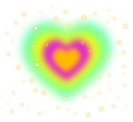 Emotion love holo blurred heart with glitter star splashing