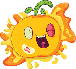 orange splash element cute illustration vector