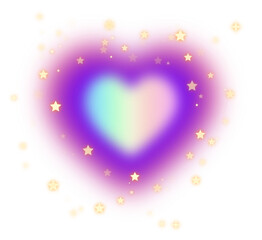 Emotion love holo blurred heart with glitter star splashing