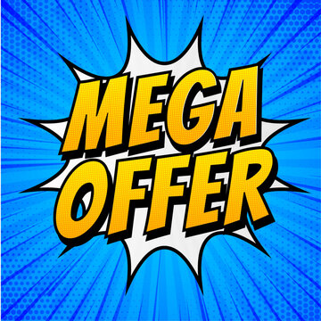 Mega sale comics banner sale, Blue banner sale, Mega offer sale