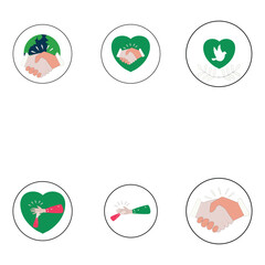 World Humanitarian Day. Hand drawn hands and heart