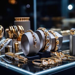 Beautiful jewelry on display