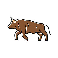 bull motion angry color icon vector. bull motion angry sign. isolated symbol illustration