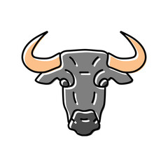 animal bull head color icon vector. animal bull head sign. isolated symbol illustration