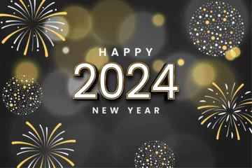 Fotobehang Happy new year 2024 celebration background © AinStory