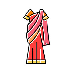 sari traditional clothing color icon vector. sari traditional clothing sign. isolated symbol illustration
