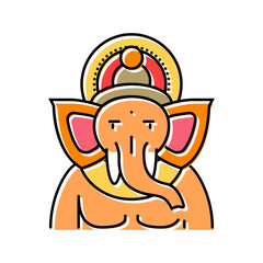 ganesha god om color icon vector. ganesha god om sign. isolated symbol illustration