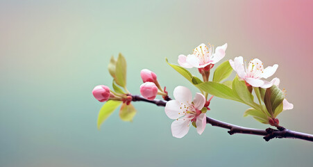 Obraz premium A sprig of apple blossom, ai generated.