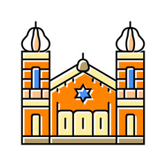 synagogue building jewish color icon vector. synagogue building jewish sign. isolated symbol illustration