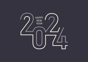 Modern Happy New Year background with a numbers line design