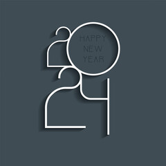 Simple modern Happy New Year background with a numbers design